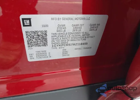 2021 Cadillac Xt6 Fwd Premium Luxury from USA, damaged, VIN 1GYKPCRS7MZ118455